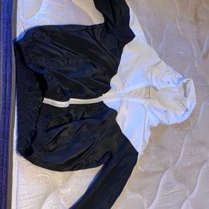 Black and white windbreaker